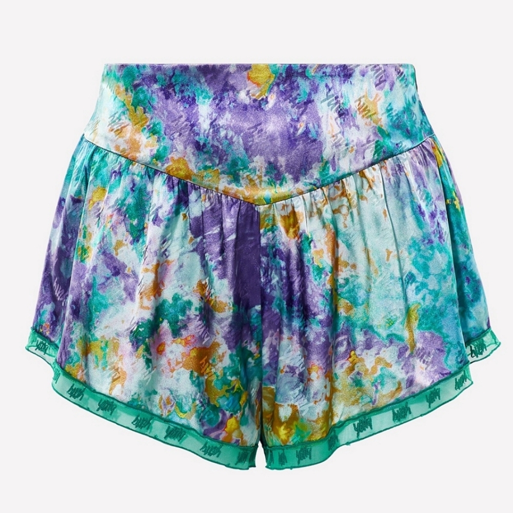 NWT Yitty Sattin Pretty Flowy Short - Small - Deep Sea Watercolor